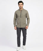 Men's Casual Shirt - Green Stripe Shc-1619 ORG