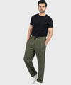 Men's Baggy Waffle French Trousers - Green Lwr-0592