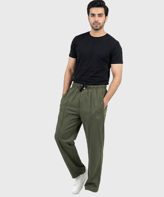Men's Baggy Waffle French Trousers - Green Lwr-0592