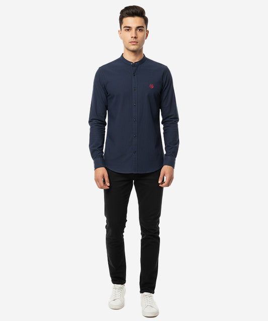 Men's Casual Chambray Shirt - Shc-1591 Navy