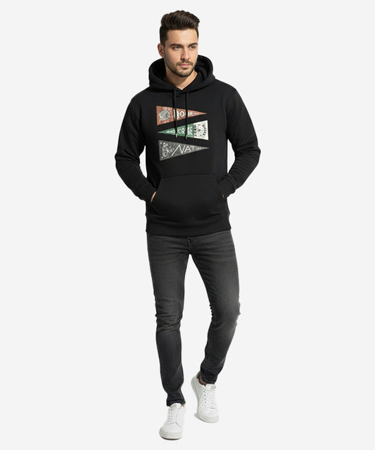 Men's Printed Hoodie - Black Tsh-5994