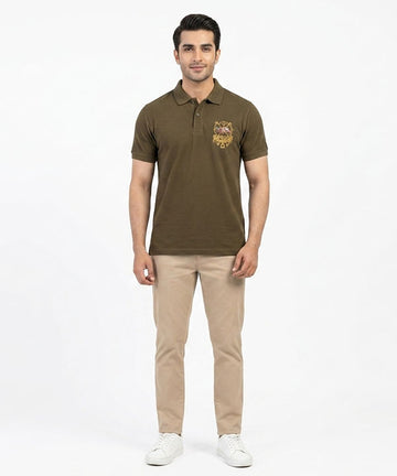 HR Clothing Men's Polo T-Shirt D-Brown TSH-5546