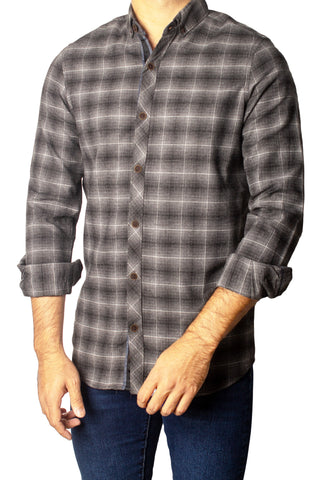 Men's Casual Checkered Shirt SHC-1707 Grey Chk