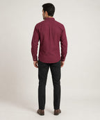 Men's Casual Shirt - Texture-Maroon Shc-1603 (ORG H)