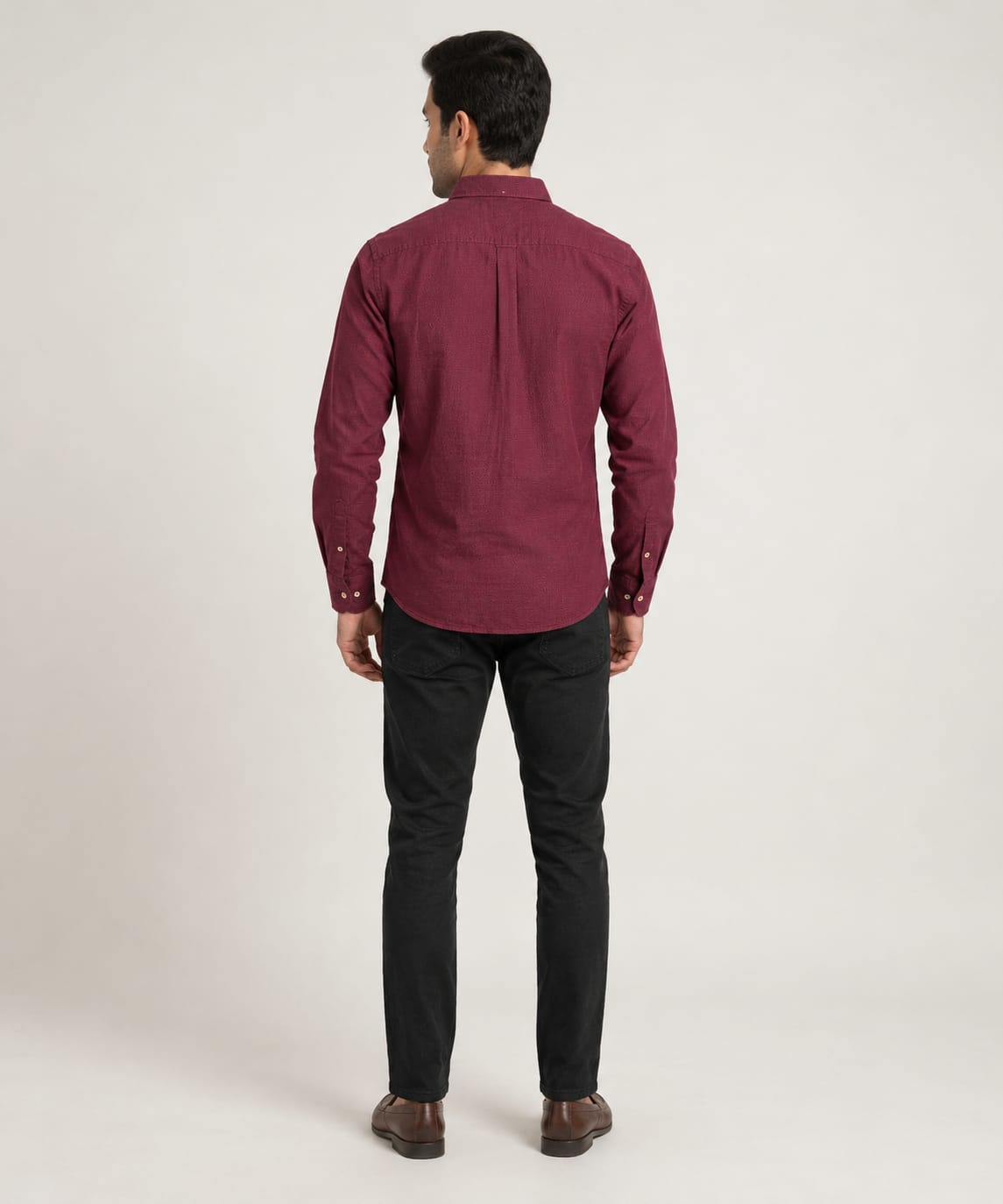 Men's Casual Shirt - Texture-Maroon Shc-1603 (ORG H)