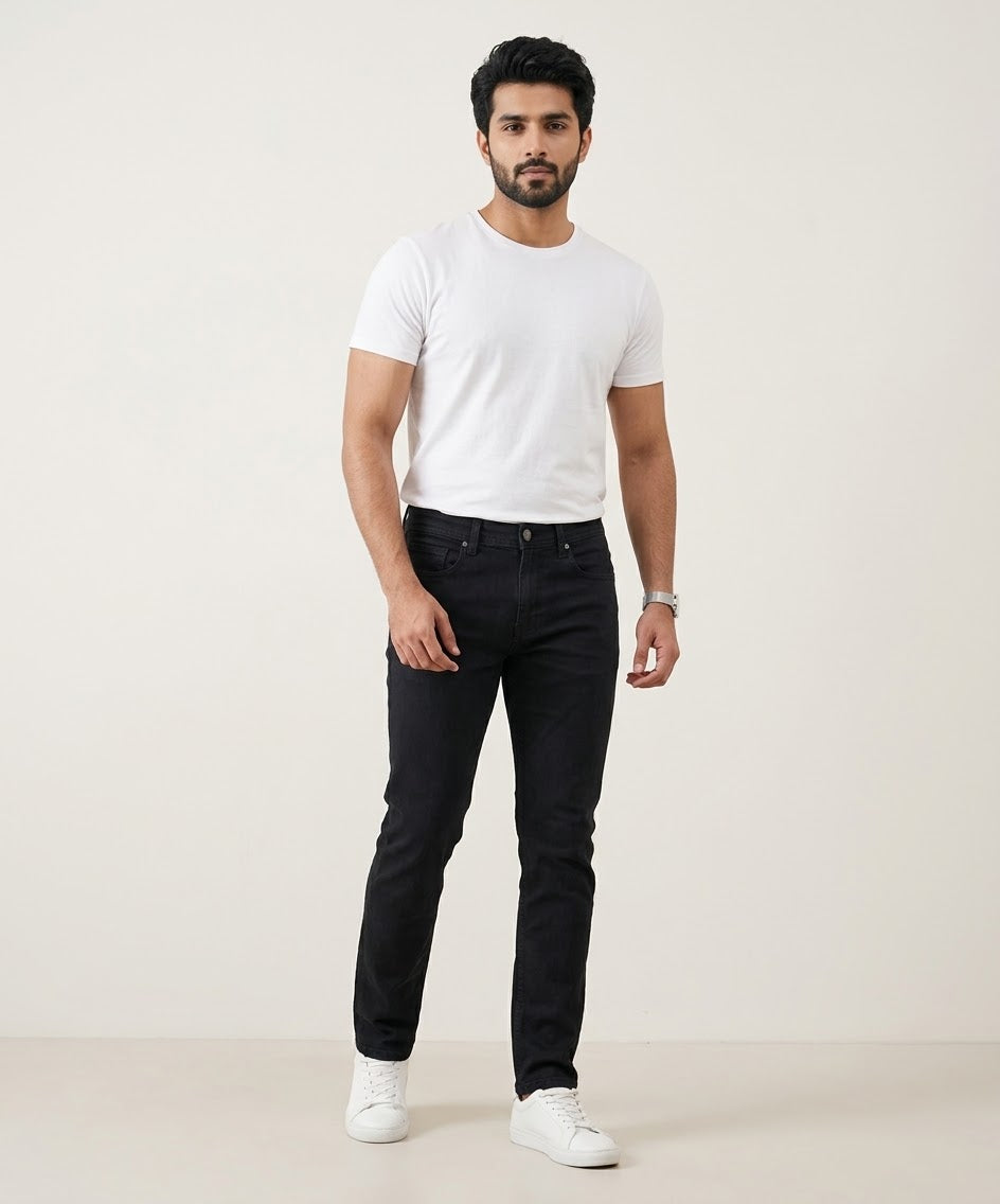 Men's Denim Slim Fit Jeans- Black JP-1908