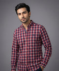 Men's Casual Shirt - Shc-1701 Red Chk