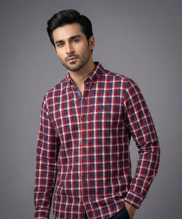 Men's Casual Shirt - Shc-1701 Red Chk