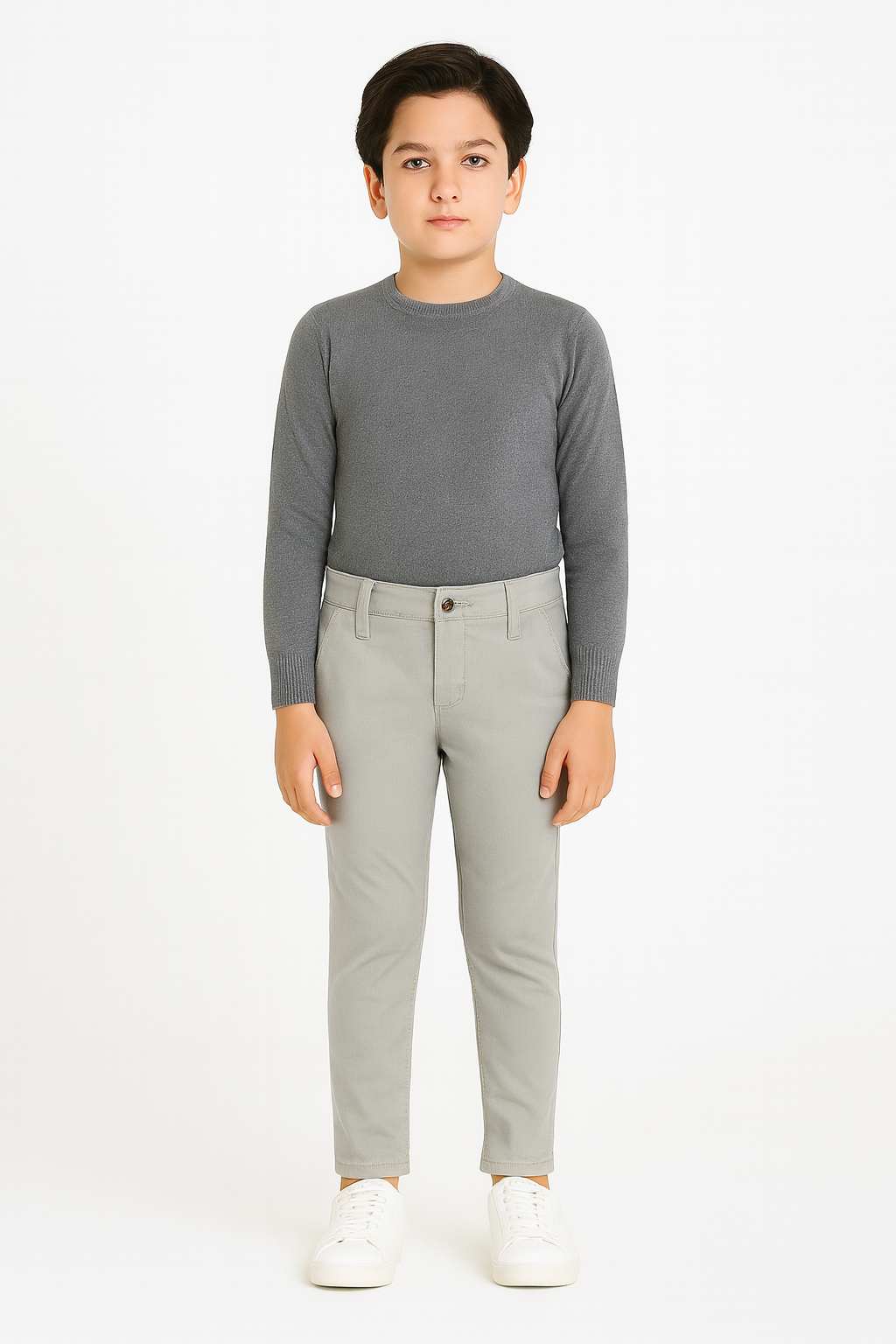 Kids Cotton Chino Pant - Bcp-0036 L Green