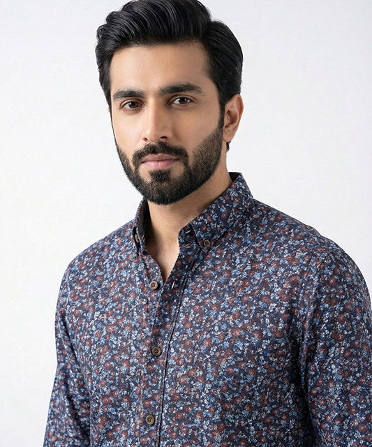 Men's Casual Shirt - Shc-1227 Multi Floral A