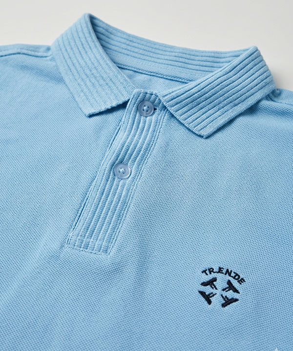 Premium Ribbed Collar Polo T-Shirt Sky TSH-7162