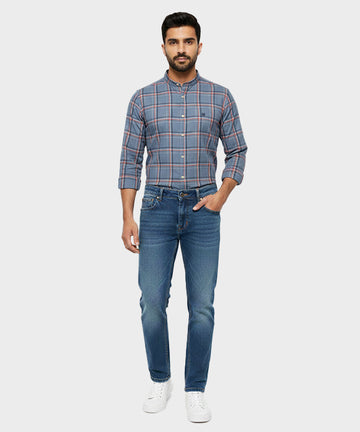 Men's Casual Shirt - Shc-1458 Blue Chk
