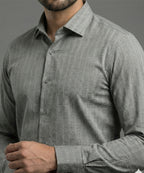 Men's Dress Shirt - Grey Stripe Dsh-0287