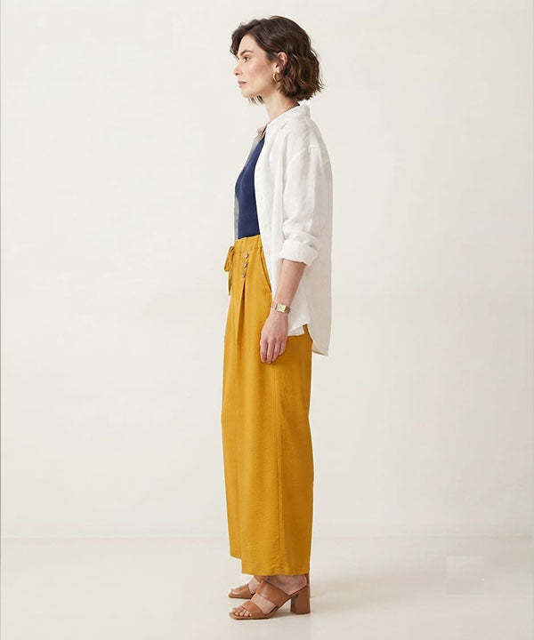 Women's Western  Casual Mustard Palazzo Trousers LPZ-0061