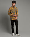 HR Clothing Men's Casual Checkered Shirt - Yellow