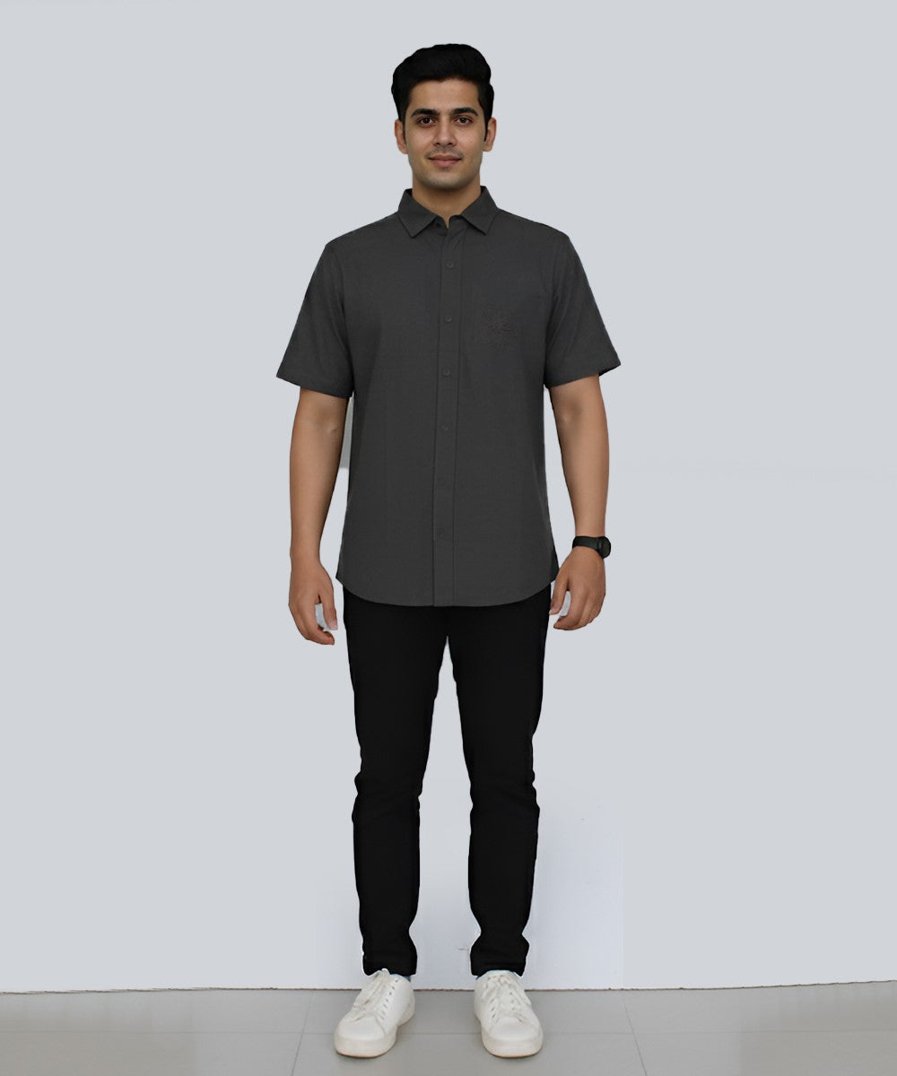 Men's Casual Half sleves Grey Shc-2028