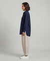 Women's Longline Collared Shirt Navy LSH-0107