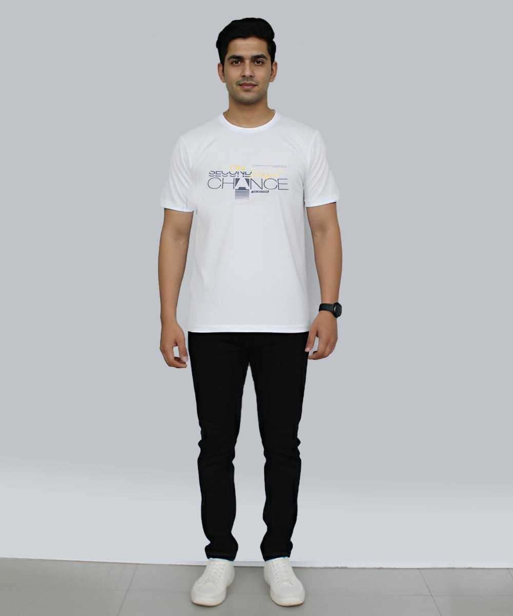 HR Clothing Men’s Printed T-Shirt – White TSH-5880