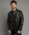 HR Clothing Men's Leather Jacket - Tex Black