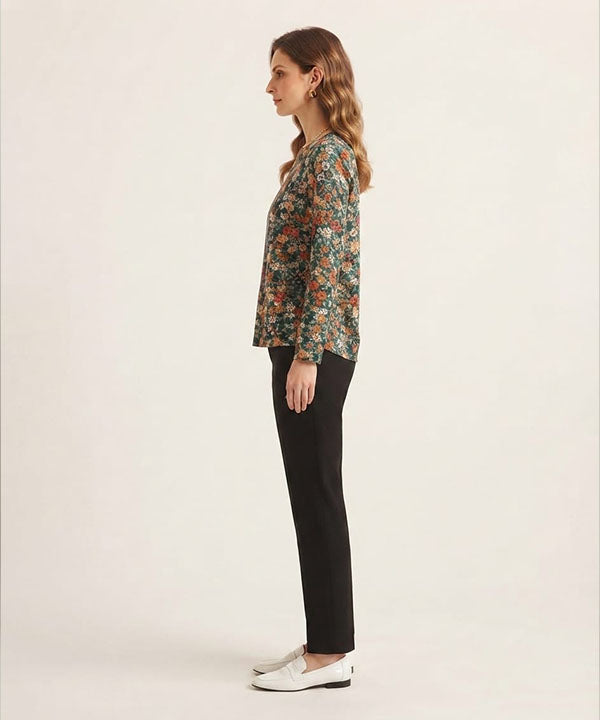 Women Western Floral Multi Printed Top LSH-0106