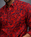 Men's Casual Shirt - Shc-1077 Red Floral