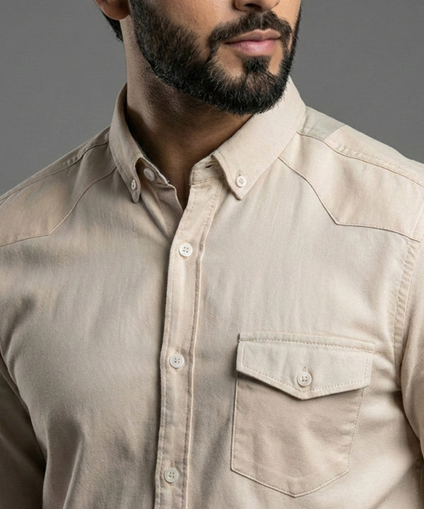 Men's Casual Shirt - Shc-1113 Beige