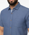 Men's Casual Shirt - Shc-1368 Texture Blue