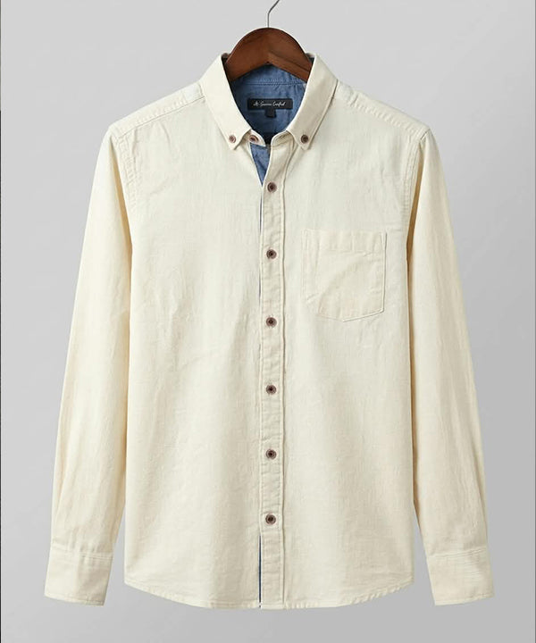 Men's Casual Shirt - Beige Shc-1612 Strech Fabric (ORG-H)