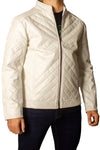 Men's Faux Leather Jacket Jk-0337 White