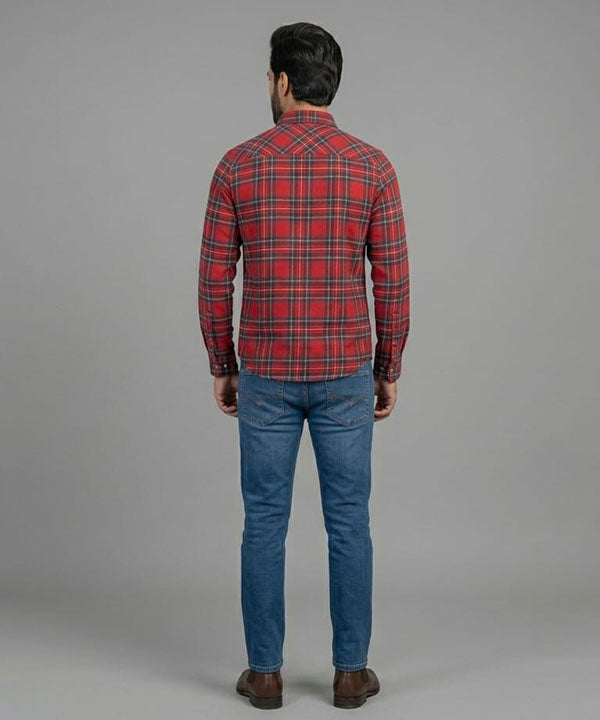 Men's Casual Shirt - Shc-1579 Red Chk