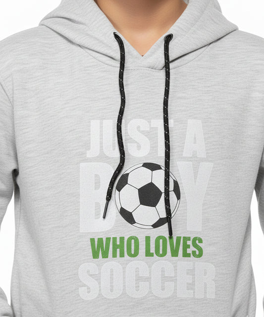 Kids Soccer Hoddie Bts-1911 - L Grey
