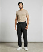 Men’s Smart Baggy Waffle Trouser– LWR-0711 Black
