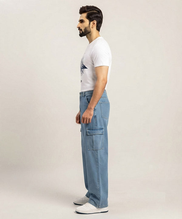 Men's Baggy Carpenter Denim- Jp-2244 Blue