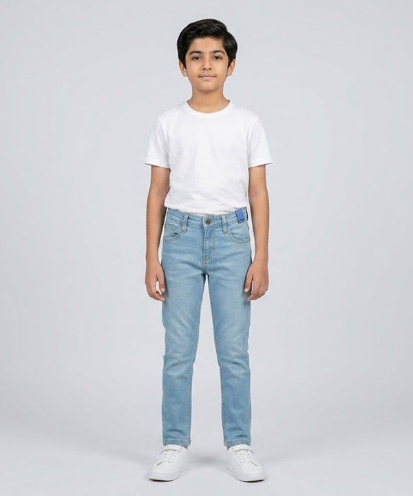 Boys Ice-Blue Stretch Denim Jeans- Bjp-0263