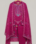 Women's Eastern Deep Pink Embroidered 3-piece 0004