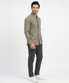 Men's Casual Shirt - Green Stripe Shc-1619 ORG