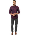 Men's Casual Shirt - Shc-1106 Dotted Maroon