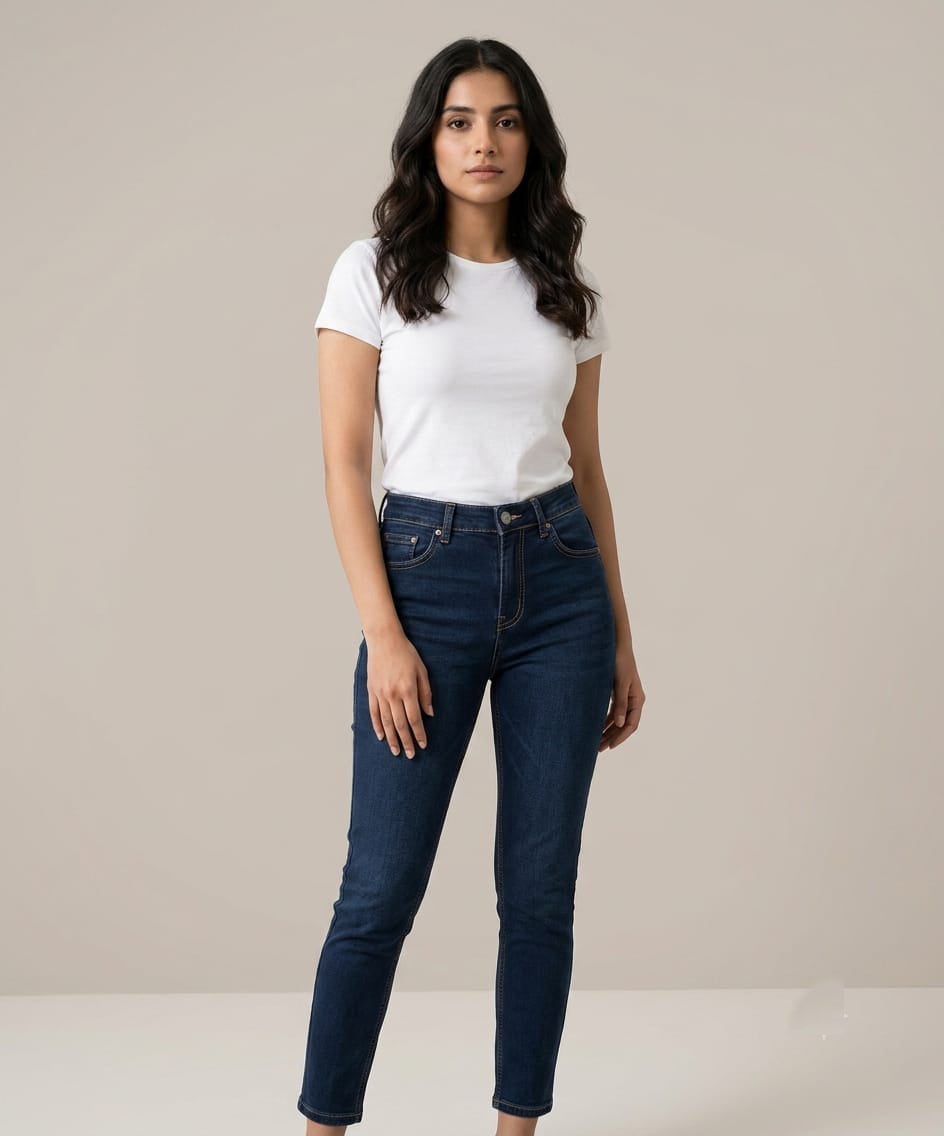 HR Clothing Women's Slim Fit Denim Jeans-LJP-0062–Navy