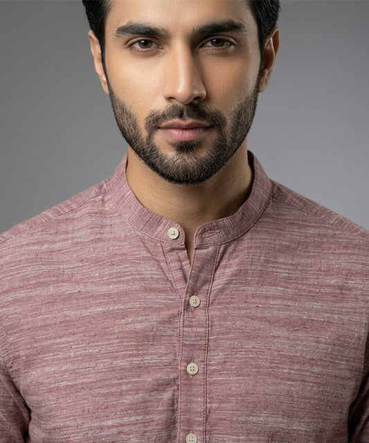 Men's Casual Shirt - Shc-1721 Texture Maroon