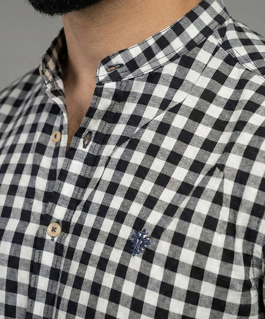 Men's Casual Shirt - Shc-1443 Black Chk