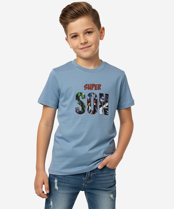 HR clothing Kids Super Son Tee's - Sky BTS-1899