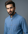 Men's Casual Shirt - Shc-1099 Texture Blue