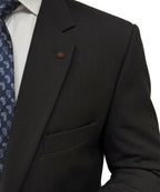 Formal Suit Stripes Gst-0120 Black 2 Button