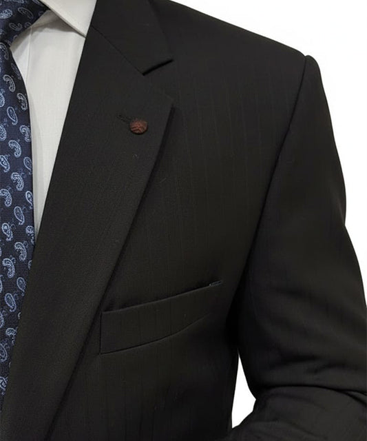 Formal Suit Stripes Gst-0120 Black