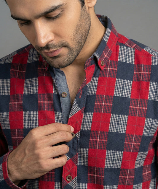 Men's Casual Shirt - Shc-1708 Red Chk