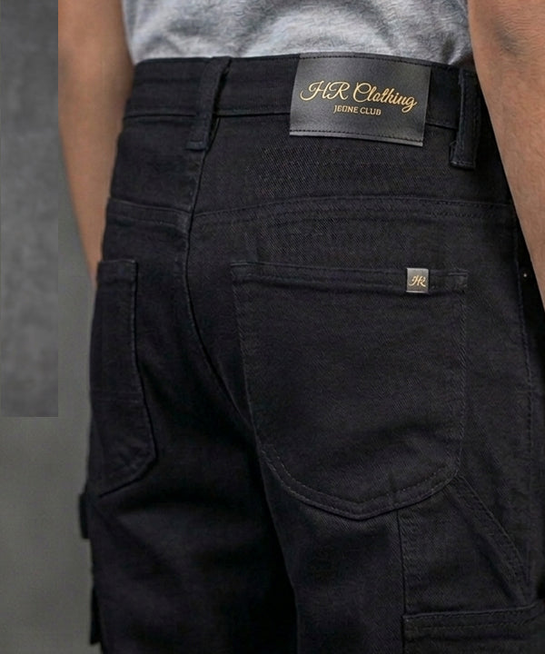 Boys Black Carpenter Straight Cargo jeans - Bjp-0300