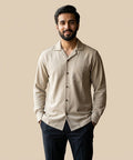 Men's Inter Lock Shirt Full-Sleeves - Beige Shc-3089 (ORG-H)