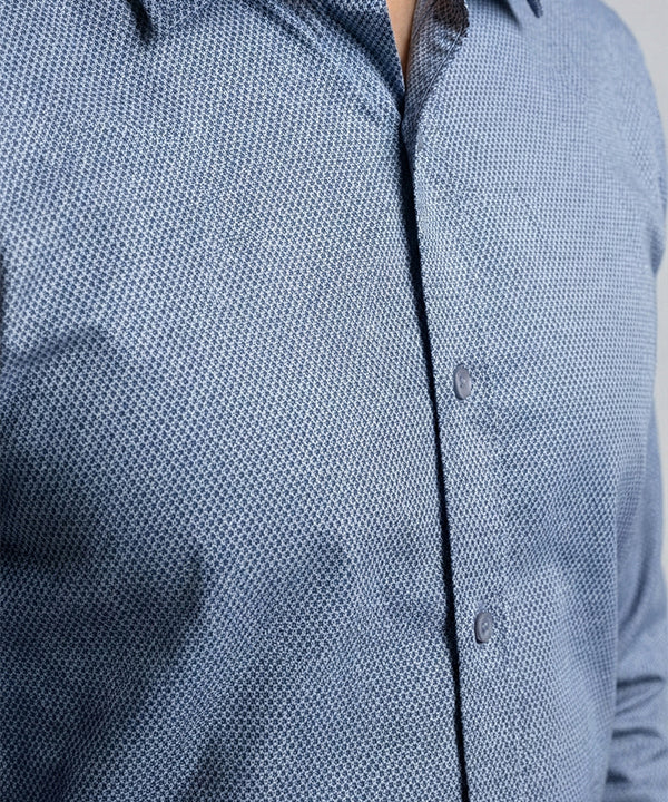 Men's Dress Shirt - Navy Dotted Dsh-0287