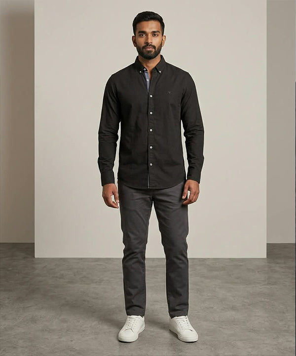 Men's Black Casual Shirt -Shc-1621 (ORG-H)