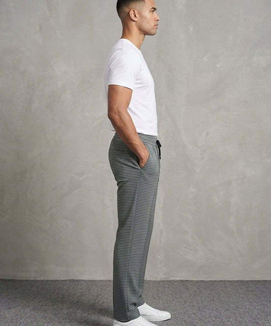 Men’s Pinstripe Drawstring Trousers – Relaxed Fit - LWR-0688 Green Stripe